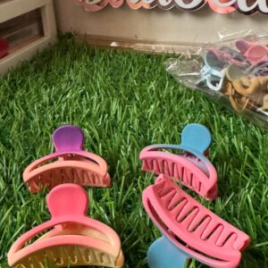 Multicolour Mini claw clips MOON model (single piece assorted colours)