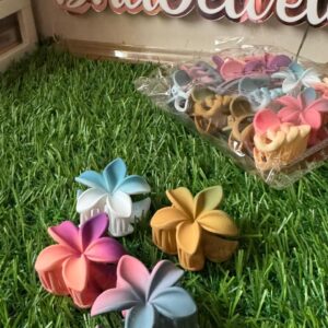 Multicolour Mini claw clips FLOWER model (single piece assorted colours)