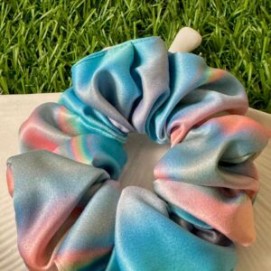Dual shade satin medium scrunchies (single piece)