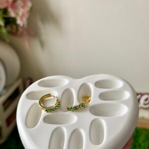 Emerald Hoops Antitarnish 18k Gold plated on stainless steel