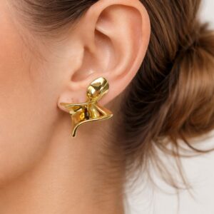 Bold Style fancy Antitarnish 18k Gold plated on stainless steel stud
