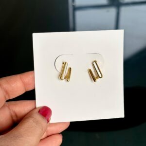 U-shaped double hoop earrings Antitarnish 18k Gold plated on stainless steel