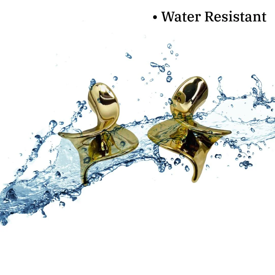 Bold Style fancy Antitarnish 18k Gold plated on stainless steel stud - Image 2