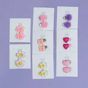 Cute Mini Rose Hair Clips set