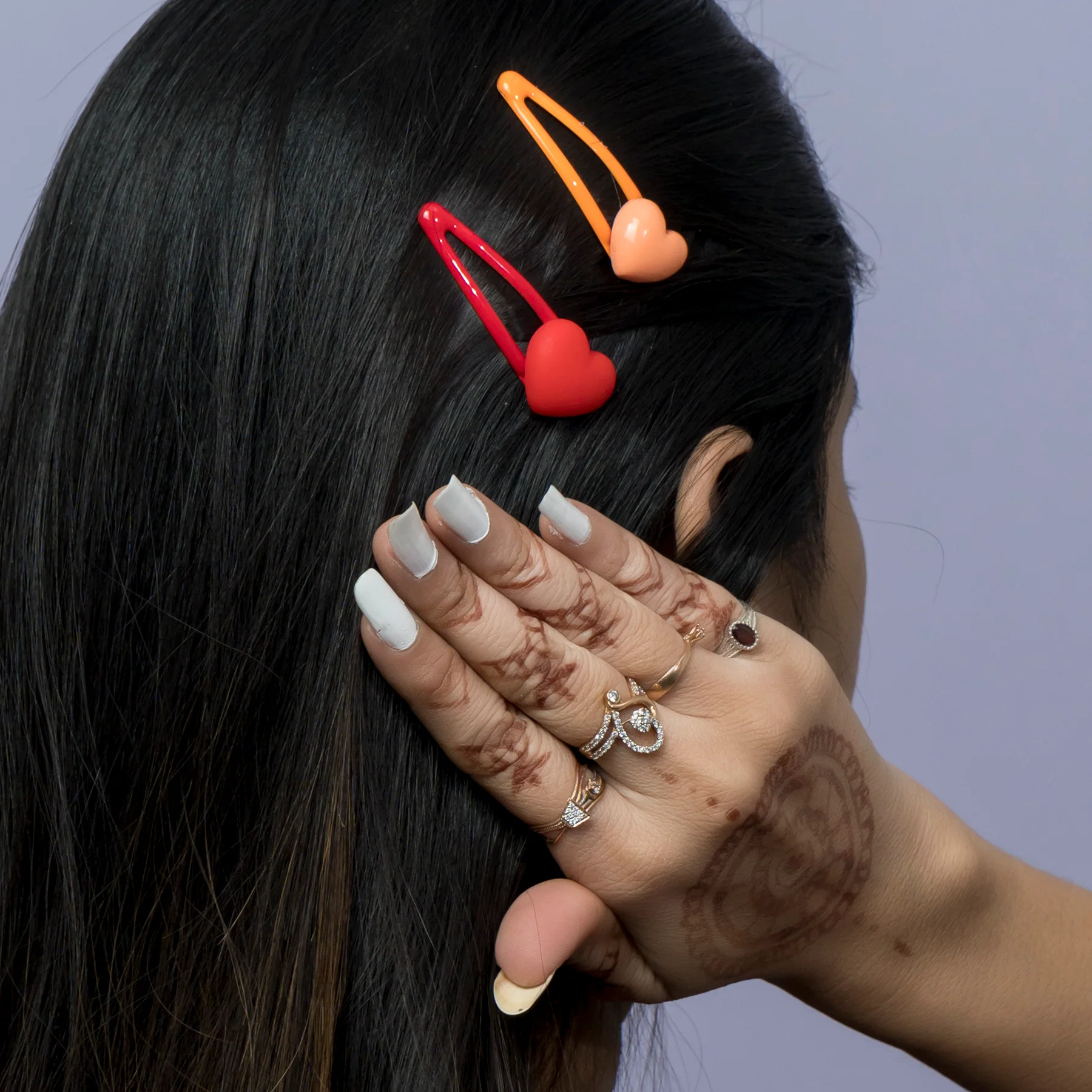 Heart Hair Clips set (5 pieces) - Image 2