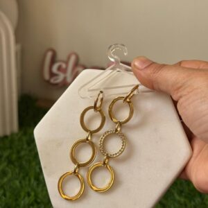 3 in 1 Ring model earrings Antitarnish 18k Gold plated on stainless steel