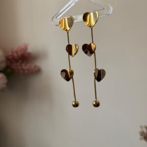 Heart drops earrings Antitarnish 18k Gold plated on stainless steel