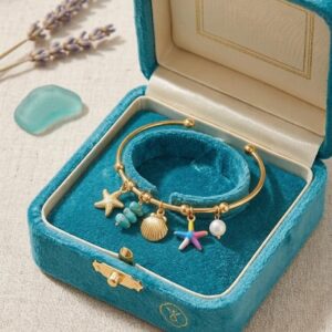 Baby size Colorful sea charms model 18k gold plated on Stainless Steel anti tarnish bracelet