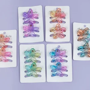 Gradient glossy super premium flower hair claws (2 pieces)