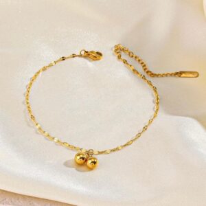 Anti Tarnish Stainless steel 18k gold plated Cherry Anklet