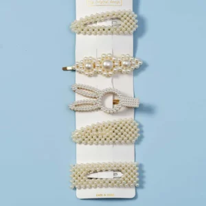 Full pearls hair set clips (Total 5 clips in each card)