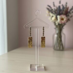 Hammered texture drops earrings Antitarnish 18k Gold plated on stainless steel