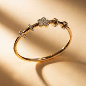 Baby size Star with multi rings model 18k gold plated on Stainless Steel anti tarnish bracelet