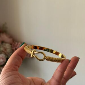Hook Golden grip model 18k gold plated on Stainless Steel anti tarnish bracelet