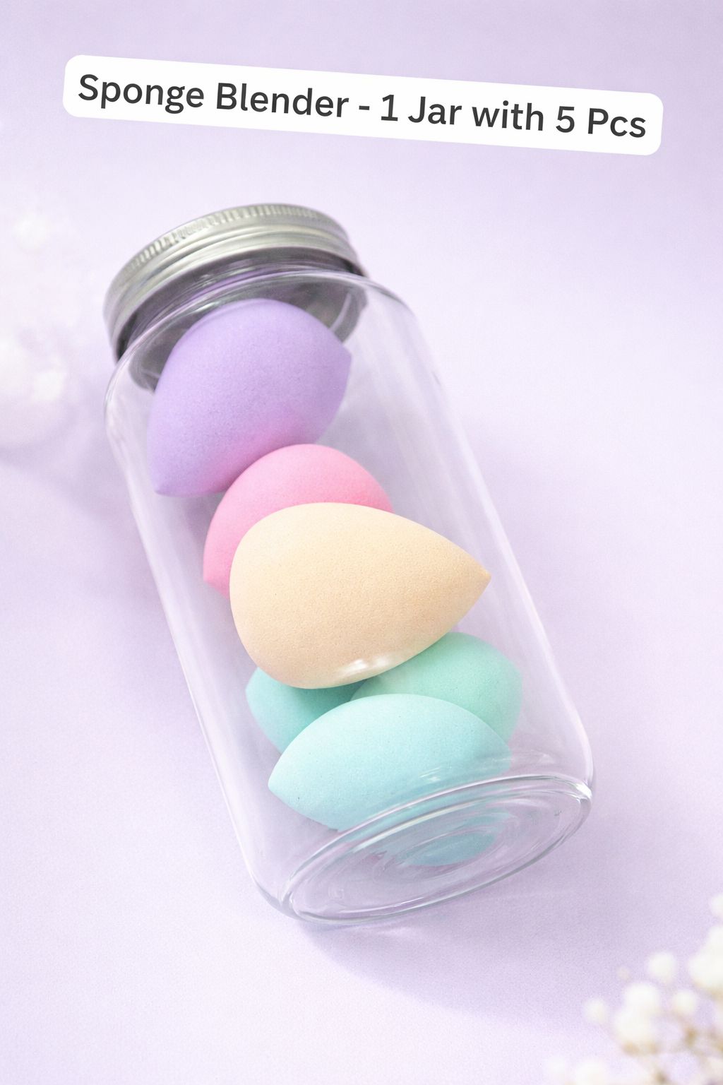 Beauty blender sponge jar ,good quality(5 assorted colours) - Image 7