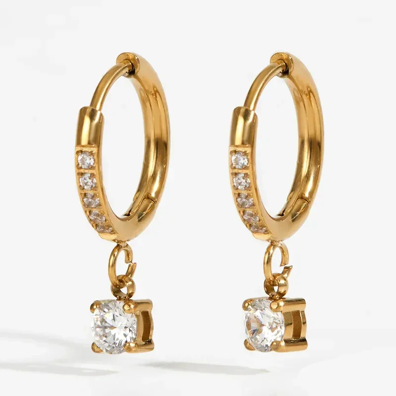 Best seller AD Hoops Antitarnish 18k Gold plated on stainless steel Hoops earrings