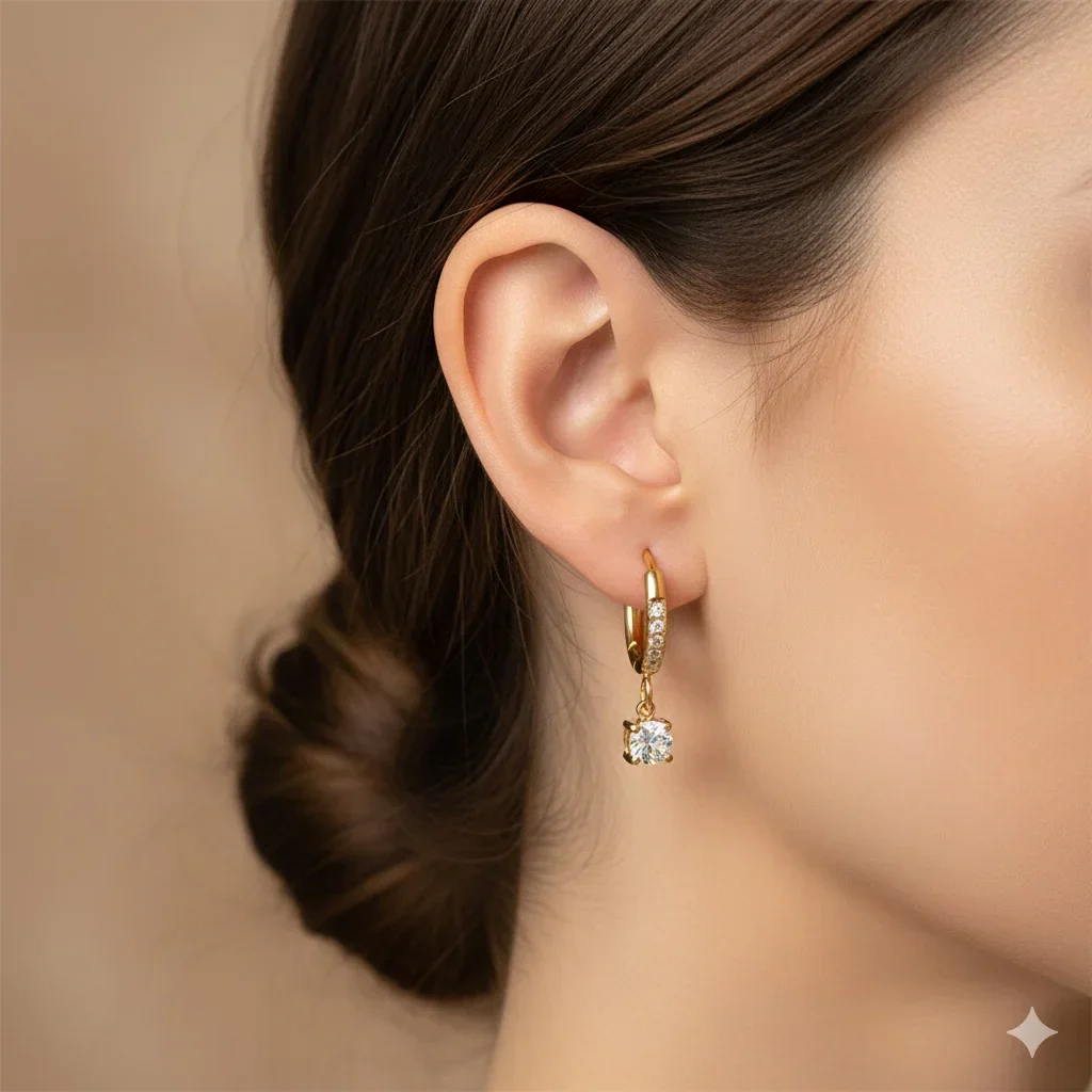 Best seller AD Hoops Antitarnish 18k Gold plated on stainless steel Hoops earrings - Image 2