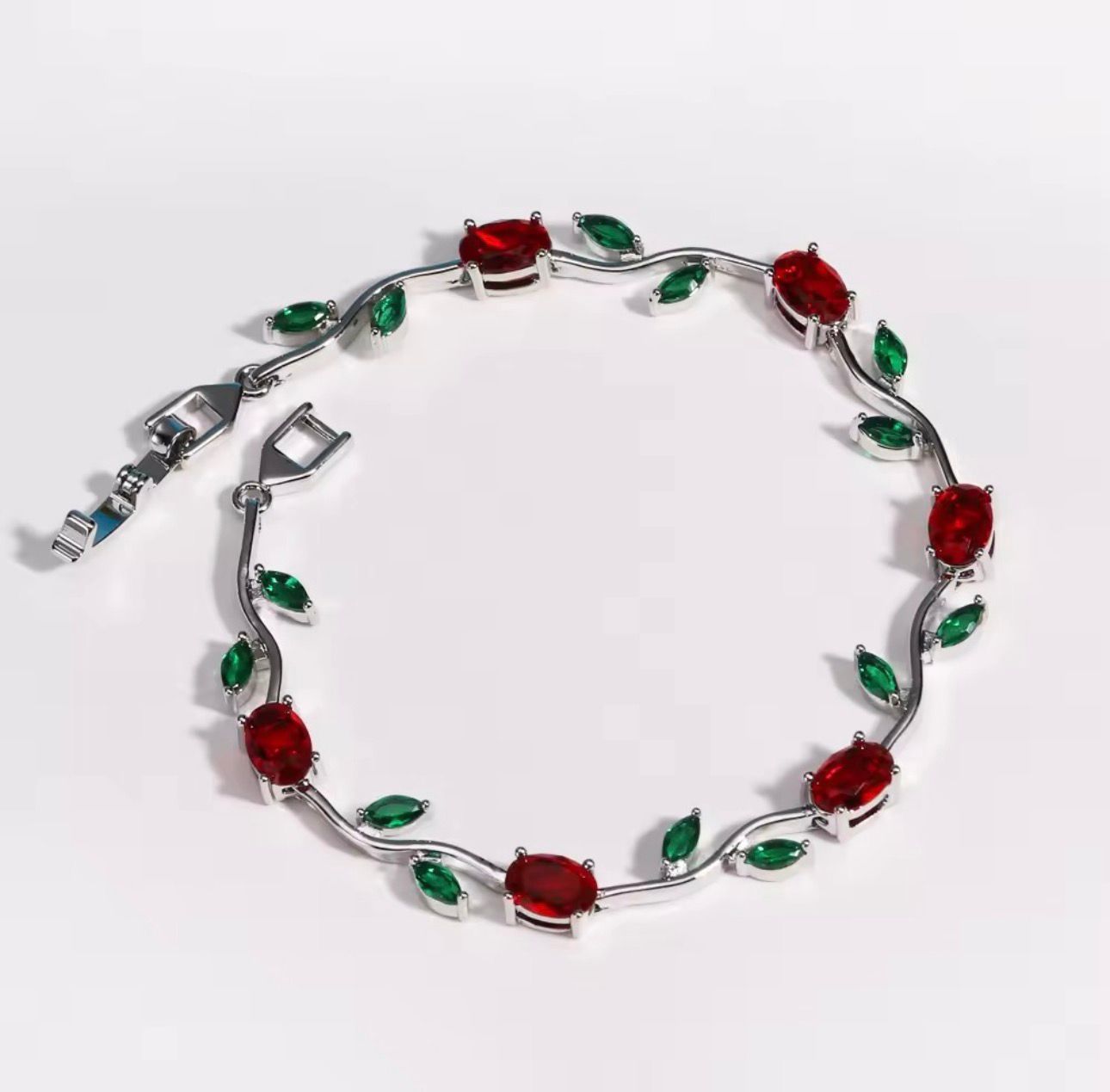 TULIP Antitarnish Silver plated on stainless steel chain bracelet - Image 3