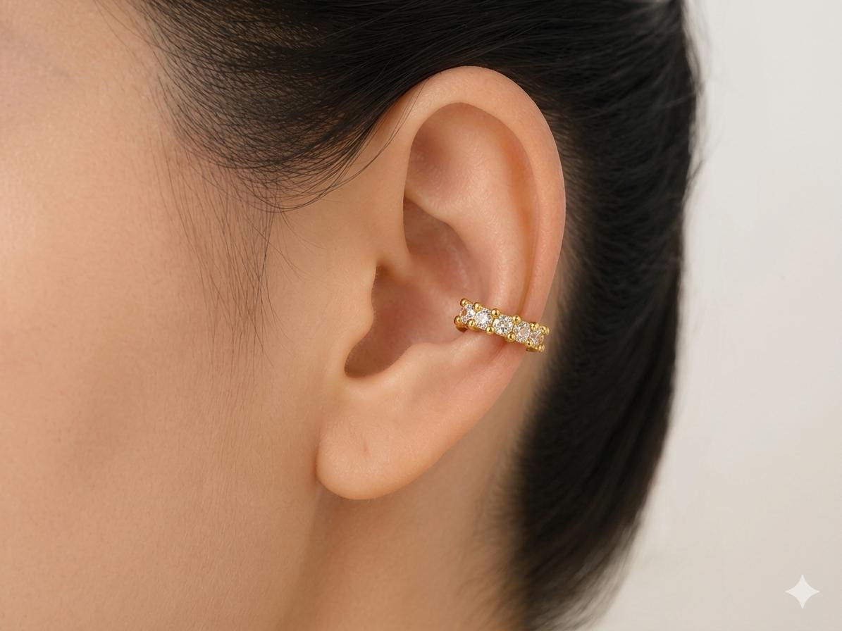 Ear cuff Model 3 Antitarnish 18k Gold plated on stainless steel (1 pcs )