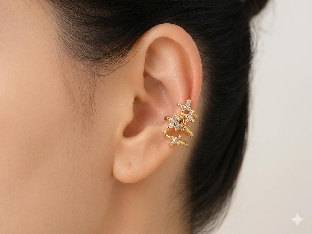 Ear cuff Model 4 Antitarnish 18k Gold plated on stainless steel (1 pcs )