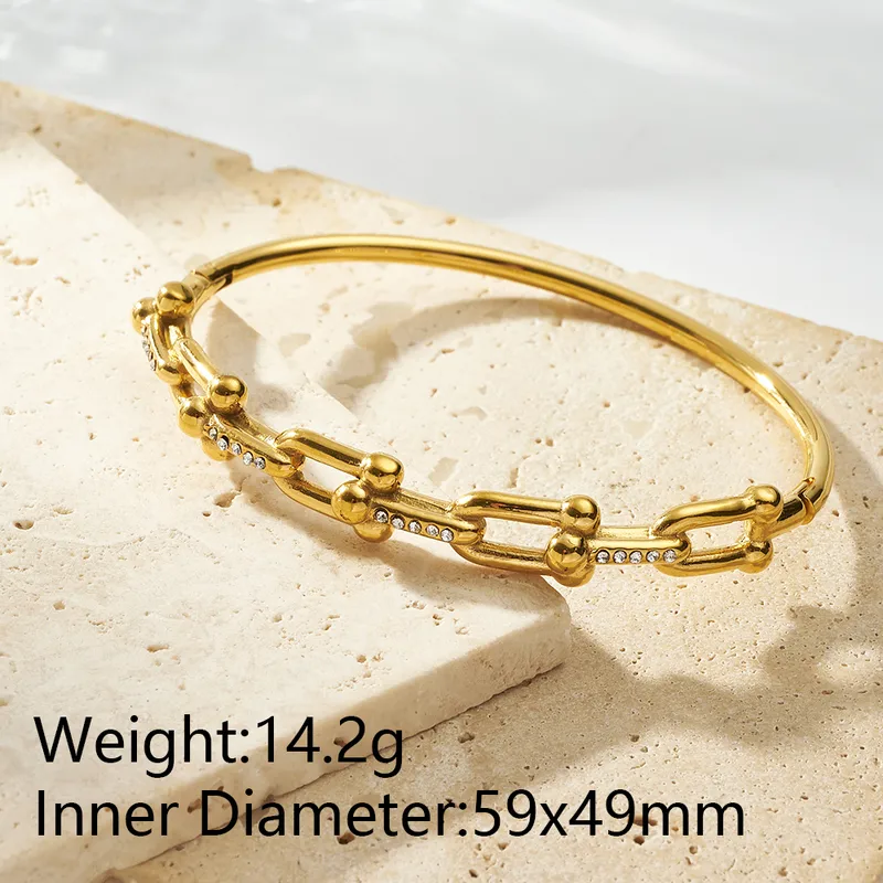Paperclip model 18k gold plated on 304 Stainless Steel anti tarnish bracelet - Image 2