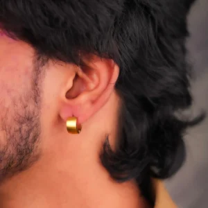 Bold shine Circle mini hoops 18k gold plated on stainless steel Antitarnish