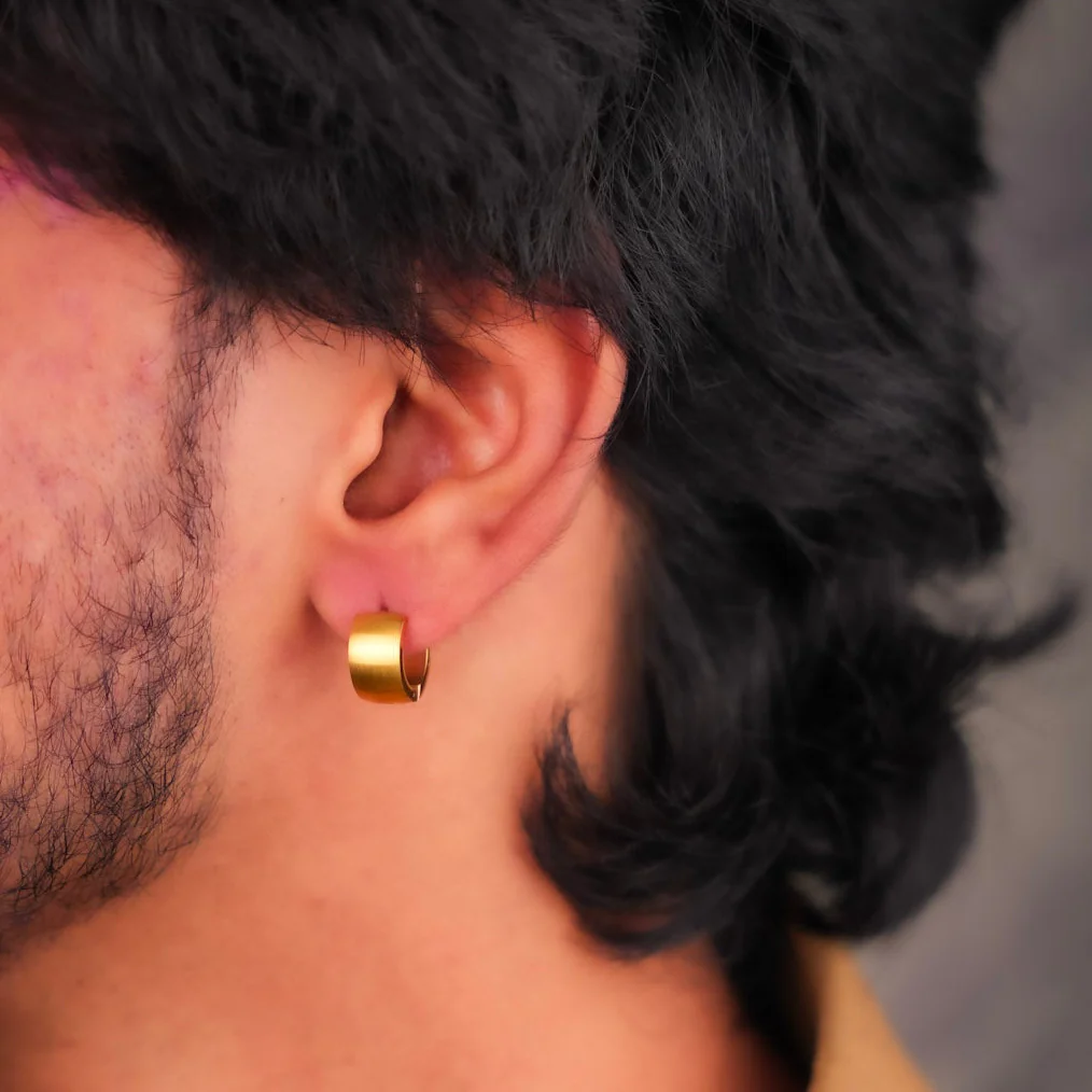 Bold shine Circle mini hoops 18k gold plated on stainless steel Antitarnish