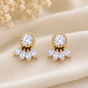 Lotus drop stud earrings Antitarnish 18k Gold plated on stainless steel