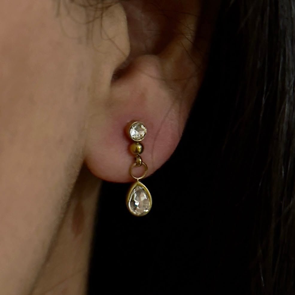 Seamless drop earrings Antitarnish 18k Gold plated on stainless steel - Image 2
