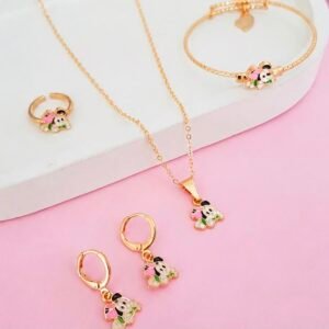 Mickey combo 4 pieces fashion brass jewel set ( Necklace/Earrings/Ring)