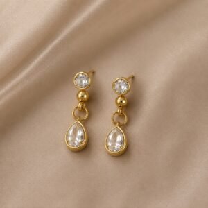 Seamless drop earrings Antitarnish 18k Gold plated on stainless steel